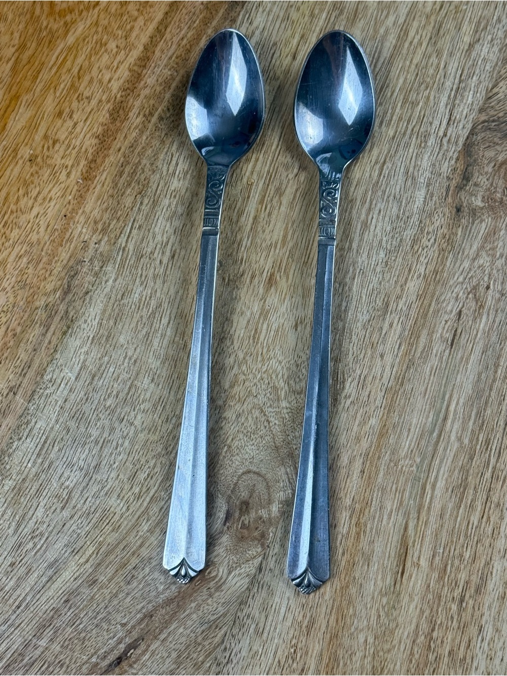 Vintage Orleans Silver Korea Iced Tea Spoons Set of 2